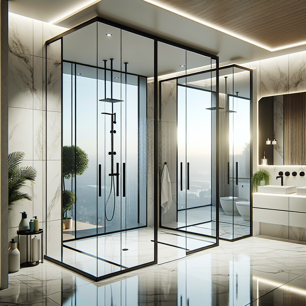 Stylish modern sliding shower doors embodying elegance.