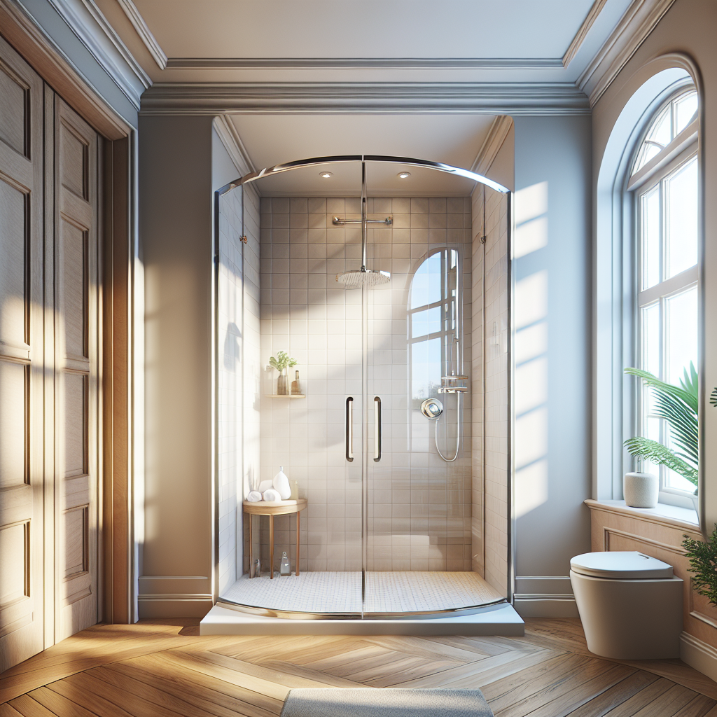 'Classic swing shower doors demonstrating timeless elegance'