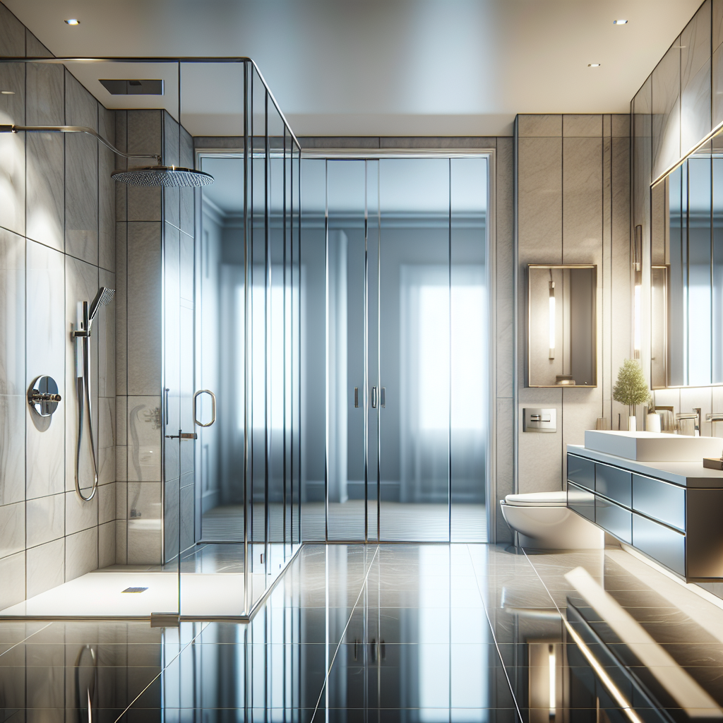 A captivating display of the luxurious design of Chrome TruFit Shower Doors.