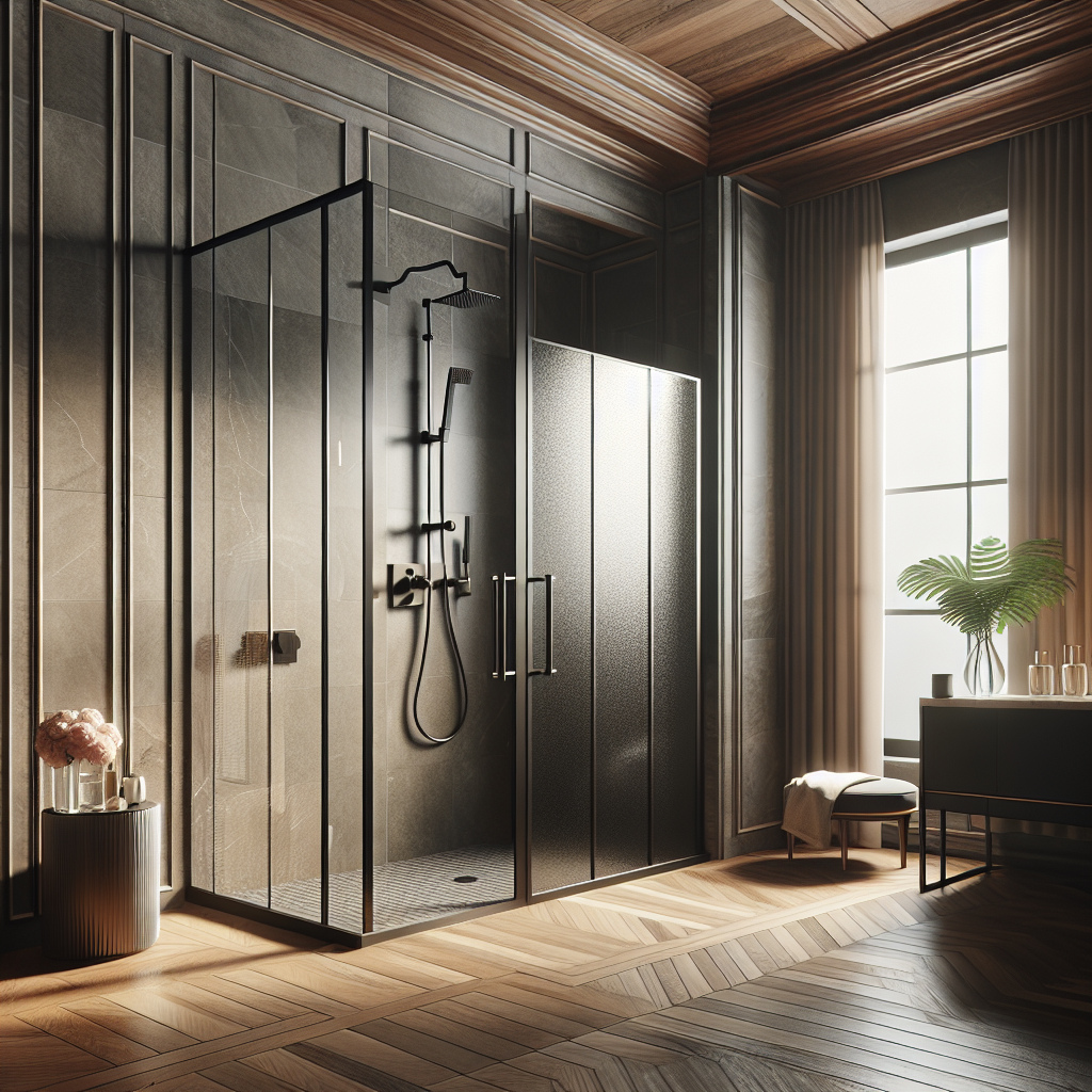 Matte black crafting of the classic sliding shower doors.