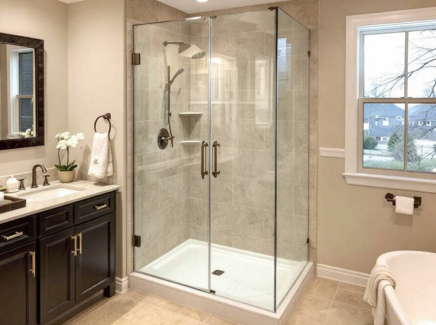 Elegant and modern custom frameless shower enclosures in Melrose, MA