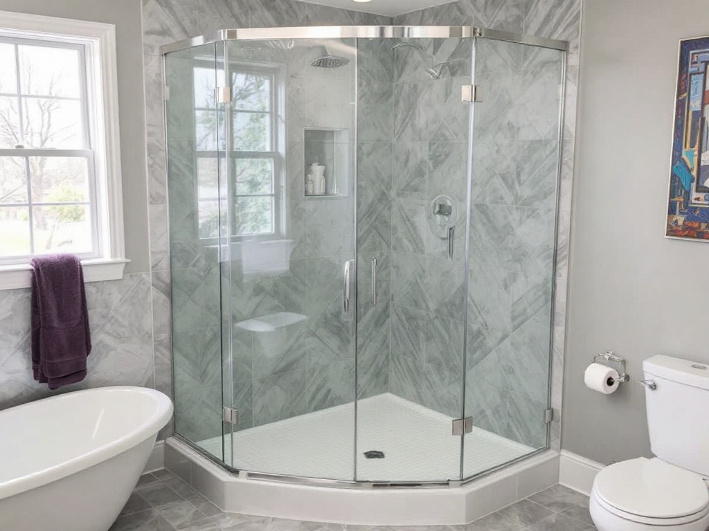 Professional Shower Enclosure Installers Near Melrose MA perfecting a Custom Frameless Edition.