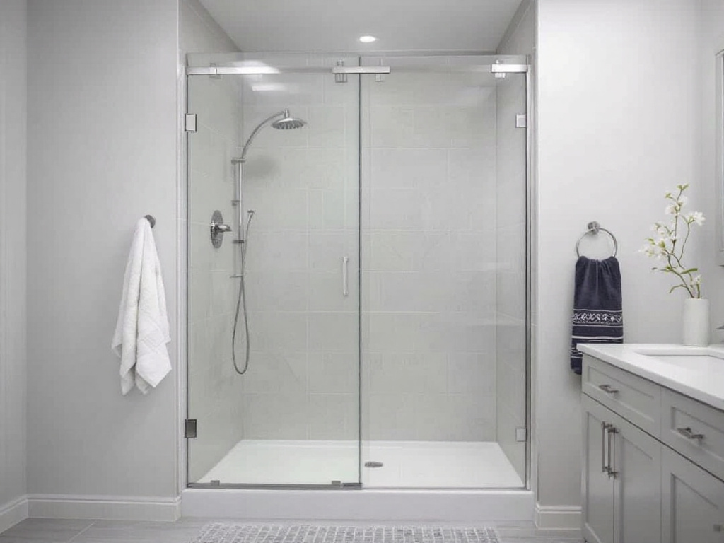 Elegant semi-frameless shower doors installation in Boston