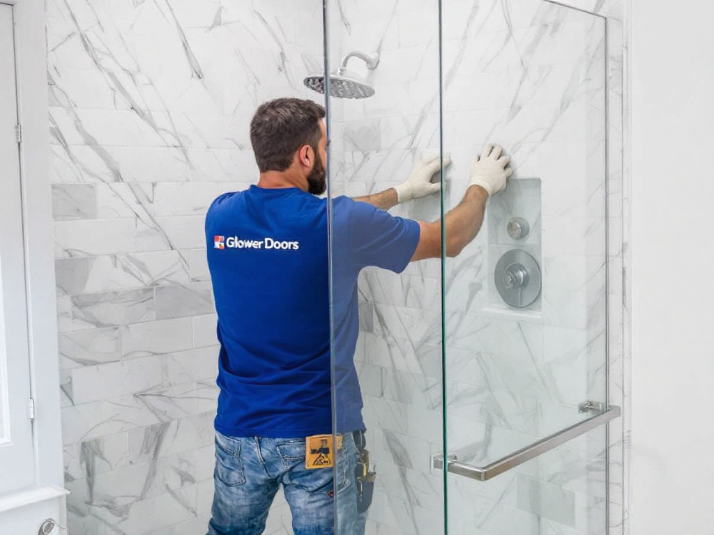 Expertly installed shower door in Hanover, MA.