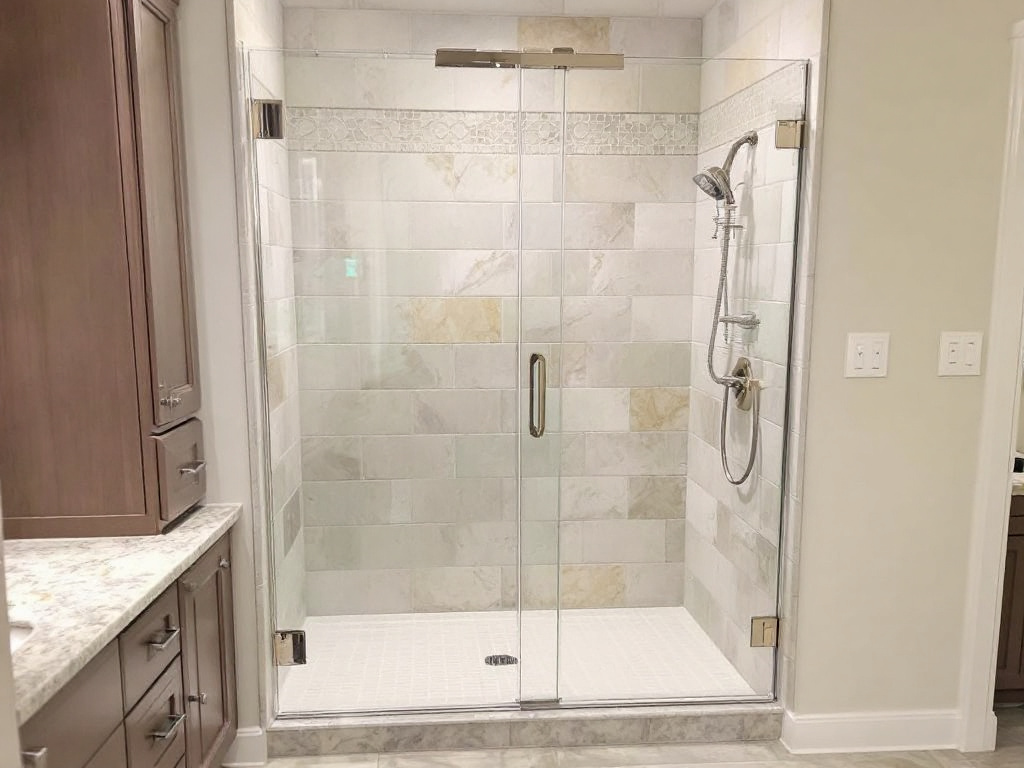 Alternative text: Expertly installed shower door in Randolph, MA showcasing exceptional craftsmanship