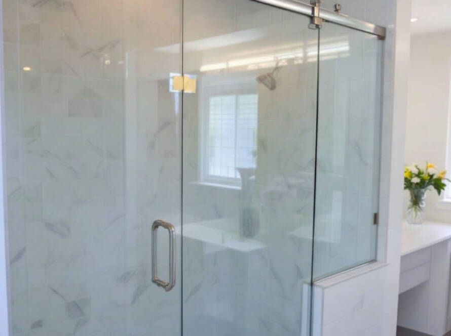 Expert shower glass installation with a contemporary design in Weston, MA.