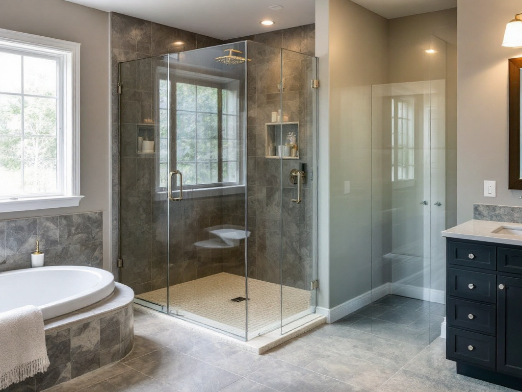 Expert handcrafted installation of elegant glass shower doors in Norwood, MA.