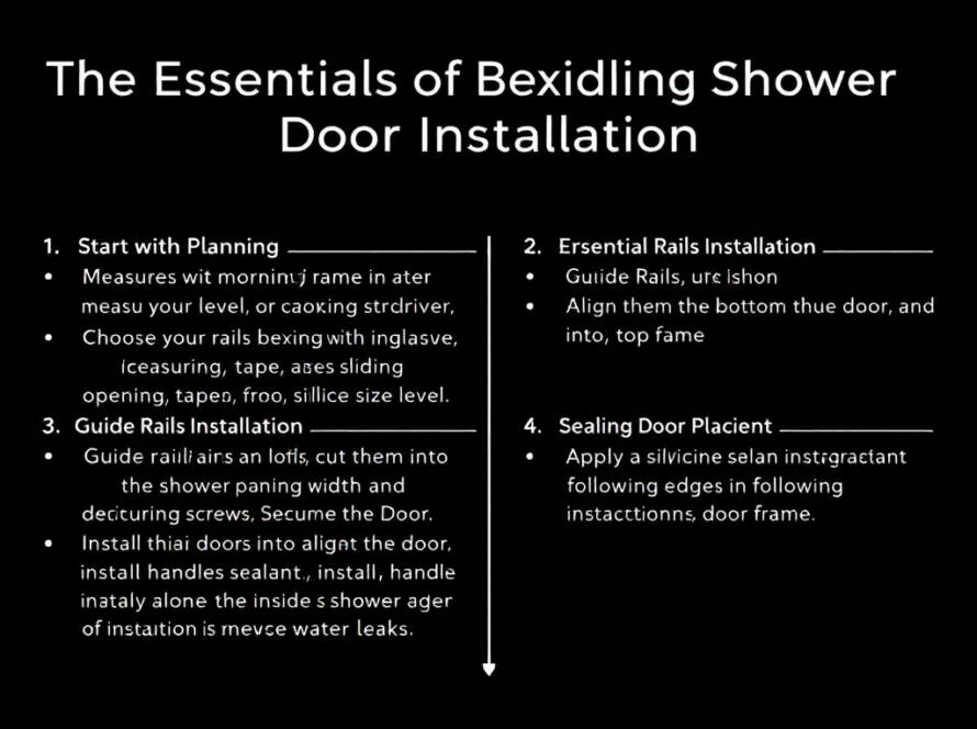 'Step-by-step process for the ideal sliding shower door installation with a modern, contemporary design'.